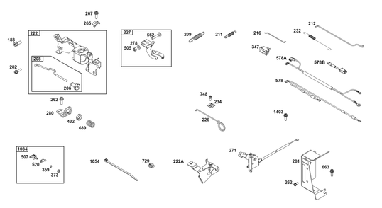 Controls Group Diagram and Parts List for 356446-0599-F1 200000 - 399999 Briggs and Stratton Engine